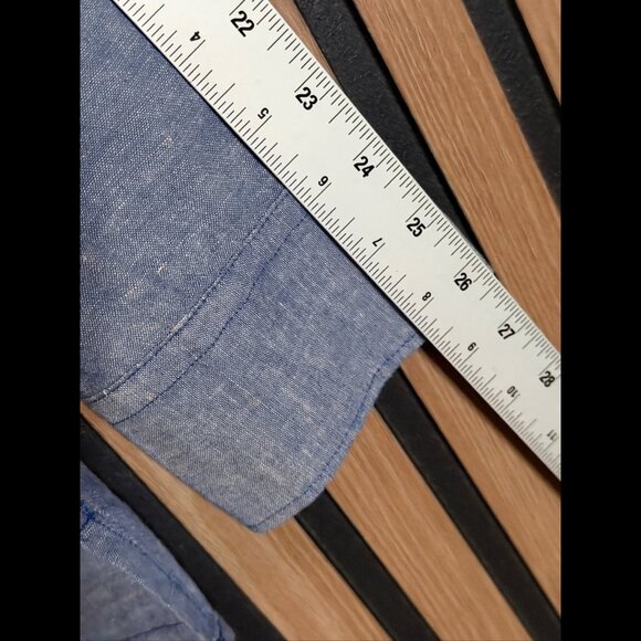 G Star Raw Western Shirt Large Mens Blue Long Sleeve Collared Button Snap Linen - Picture 5 of 7